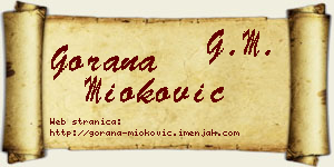 Gorana Mioković vizit kartica